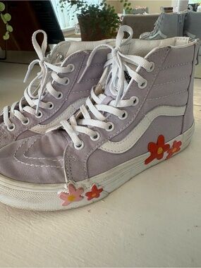 Vans High-Top Sneakers in Light Lavender and White